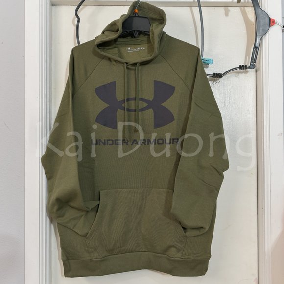 Men's Rival Fleece Big Logo Hoodie‎ GREEN - Picture 4 of 8